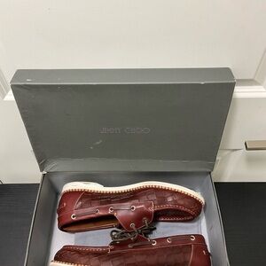 Jimmy Choo Men's Burgundy Boat Shoes